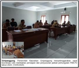 Rapat Koordinasi Pemerintah Kalurahan Giripanggung Bahas Persiapan Pemungutan PBB-P2 Tahun 2024